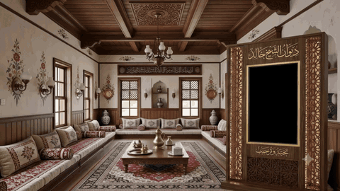 شجرة العائلة معروضة على شاشة الديوان عبر أنسابنا